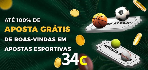 34c Ate 100% de Aposta Gratis